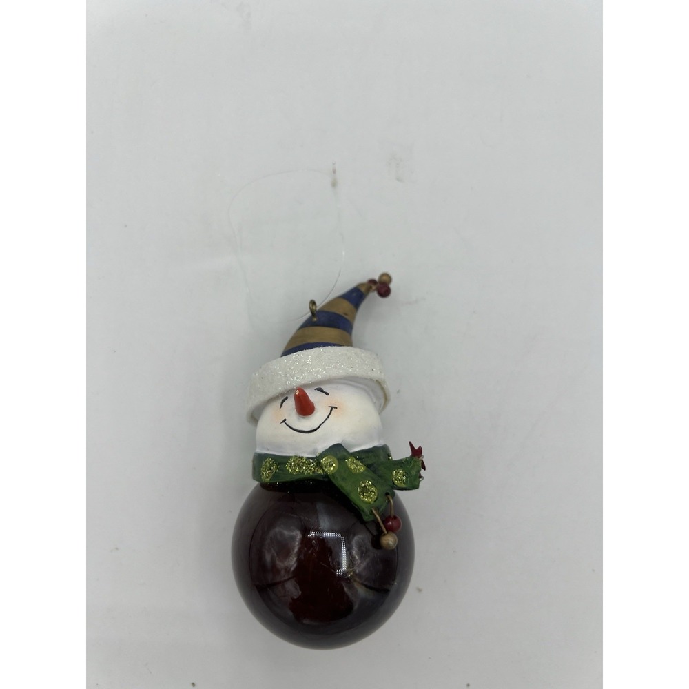 Vintage Dept 56 Snowman Head Waterglobe Christmas Ornament